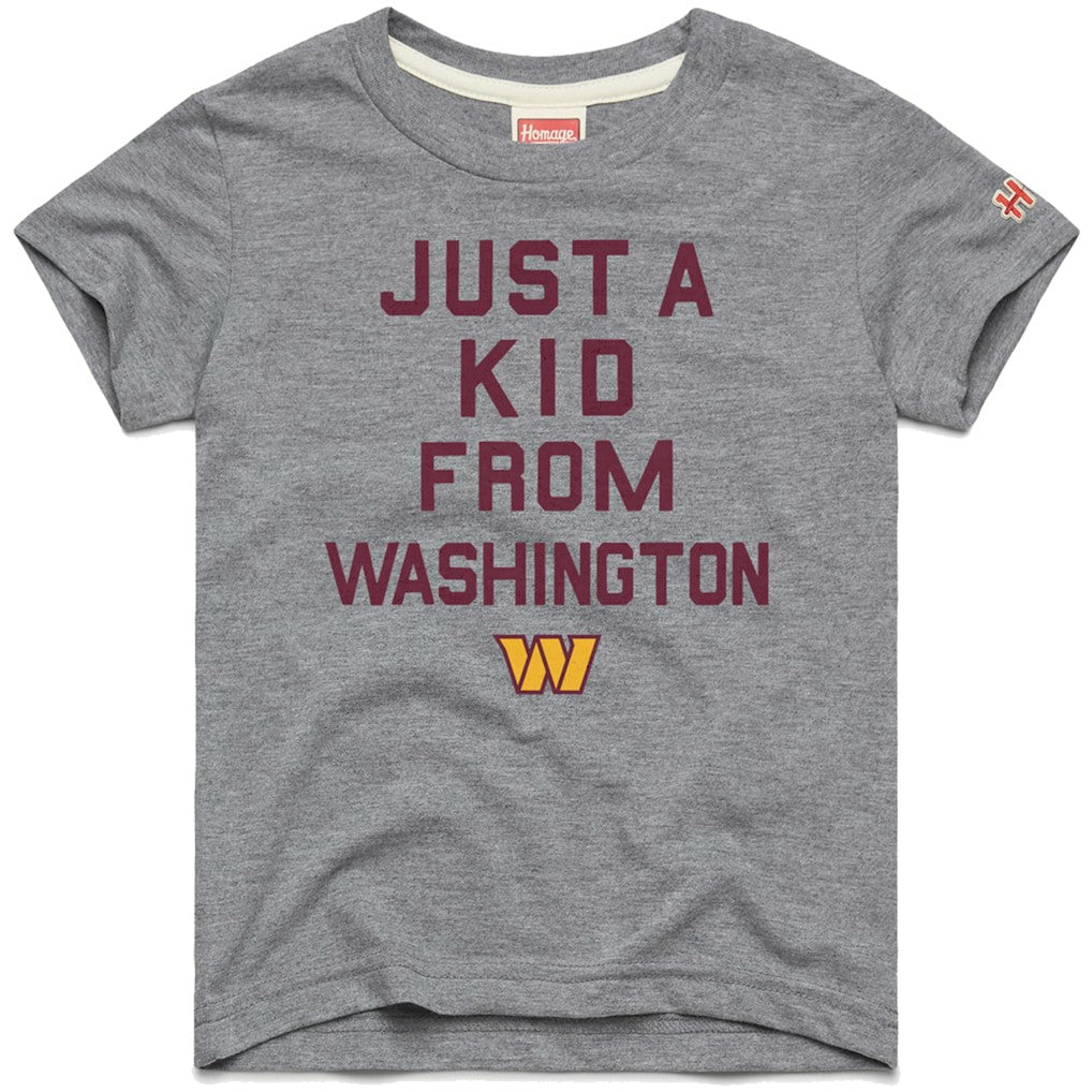 Washington Commanders Homage Youth Just a Kid Tri-Blend T-Shirt Gray | NFL