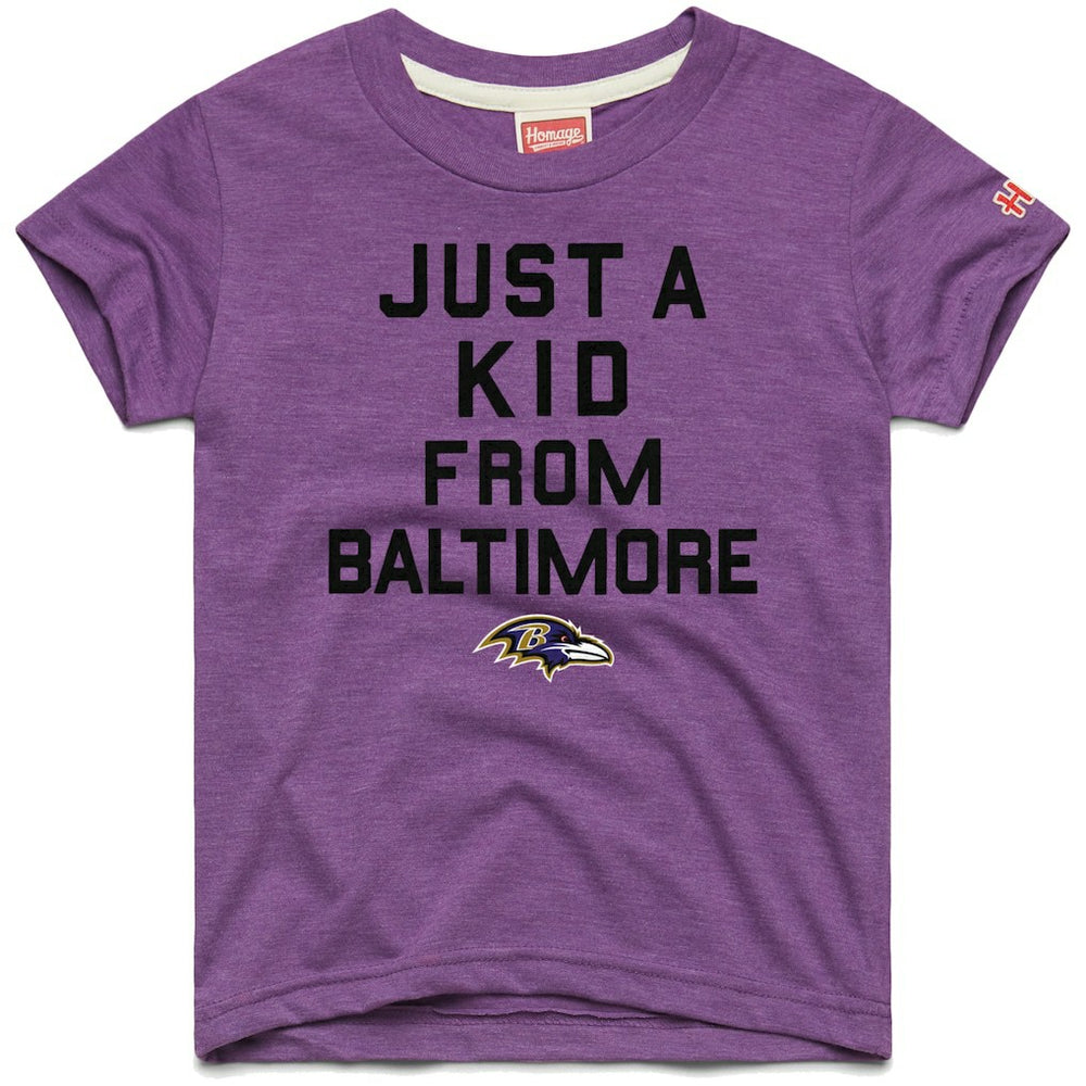 Baltimore Ravens Homage Youth Just a Kid Tri-Blend T-Shirt Purple | NFL