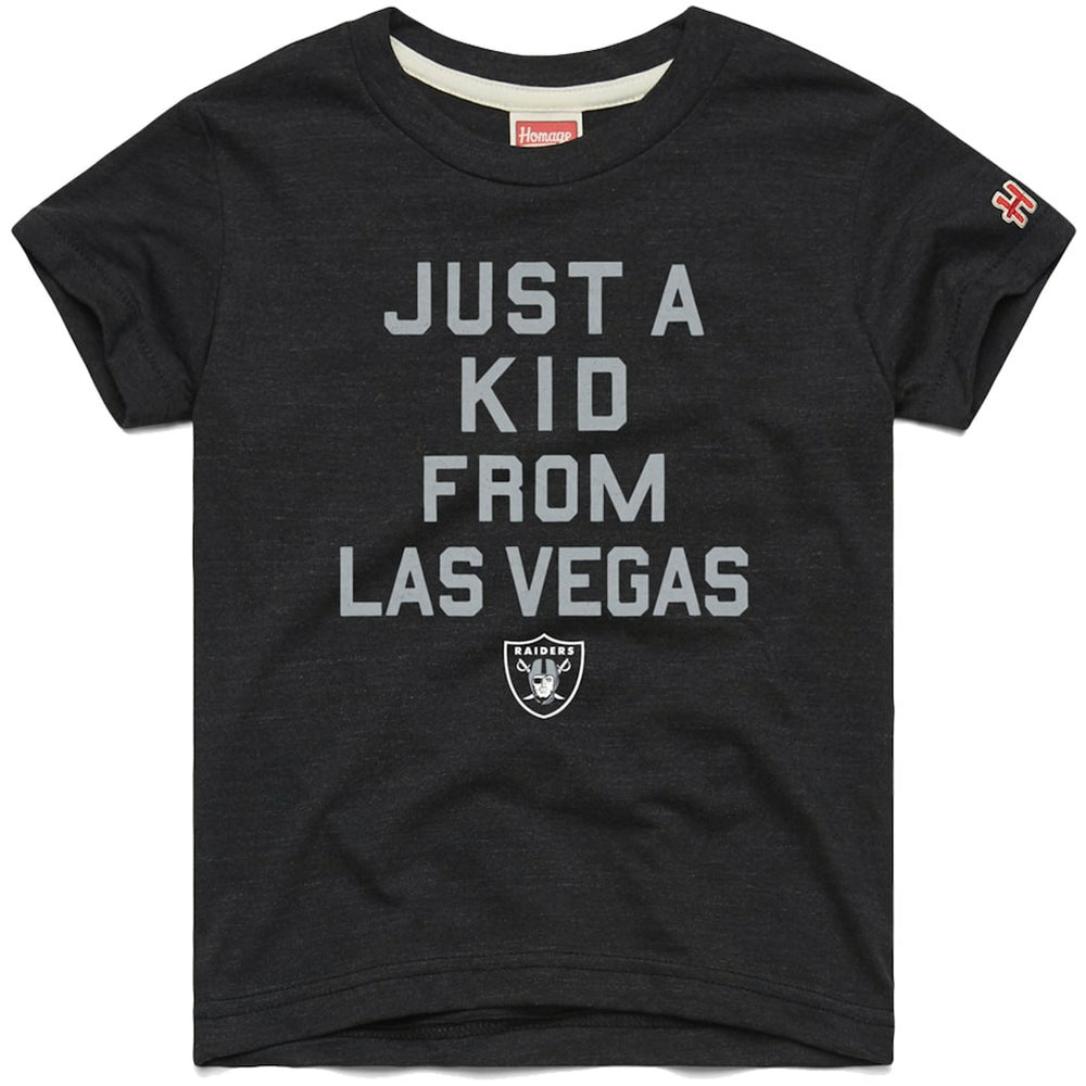 Las Vegas Raiders Homage Youth Just a Kid Tri-Blend T-Shirt Black | NFL