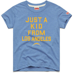 Los Angeles Chargers Homage Youth Just a Kid Tri-Blend T-Shirt Powder Blue | NFL