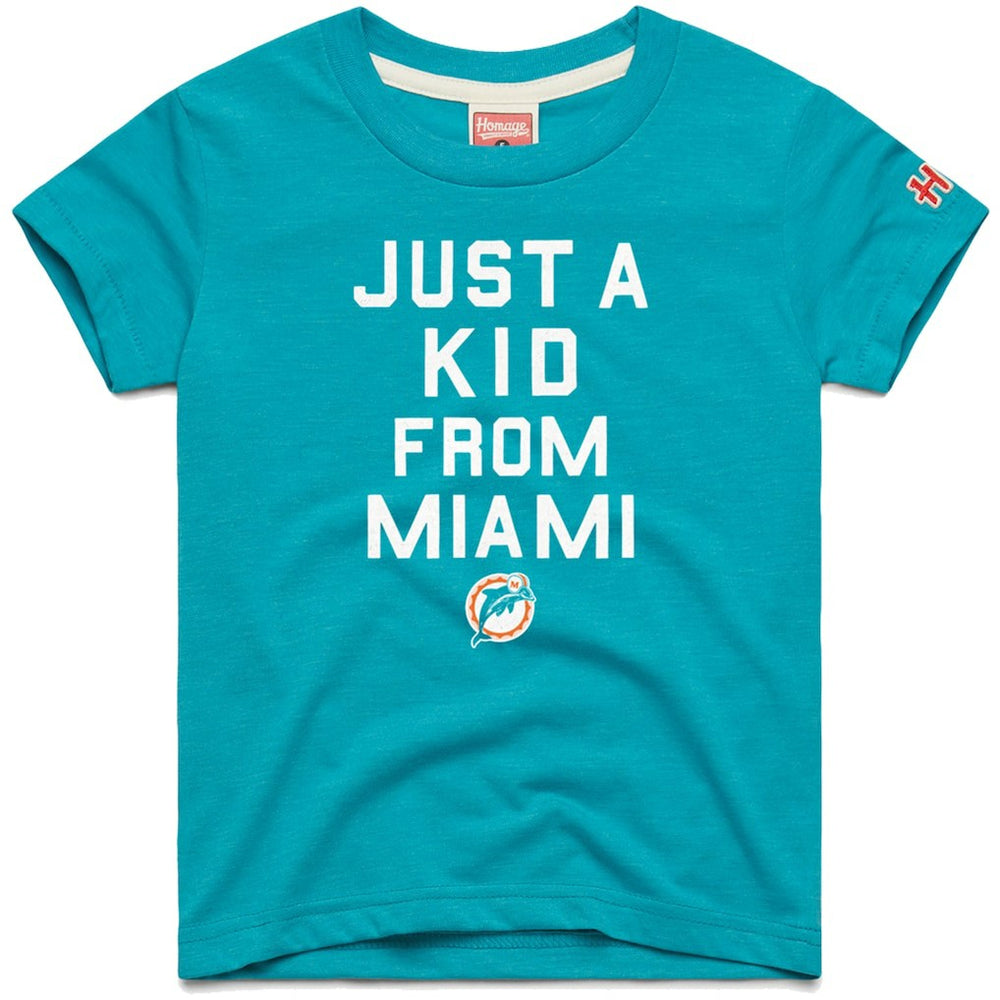 Miami Dolphins Homage Youth Just a Kid Tri-Blend T-Shirt Aqua | NFL