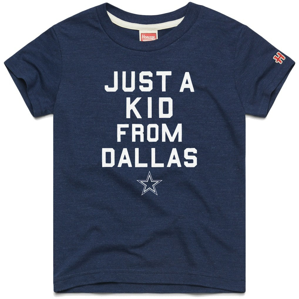 Dallas Cowboys Homage Youth Just a Kid Tri-Blend T-Shirt Navy | NFL