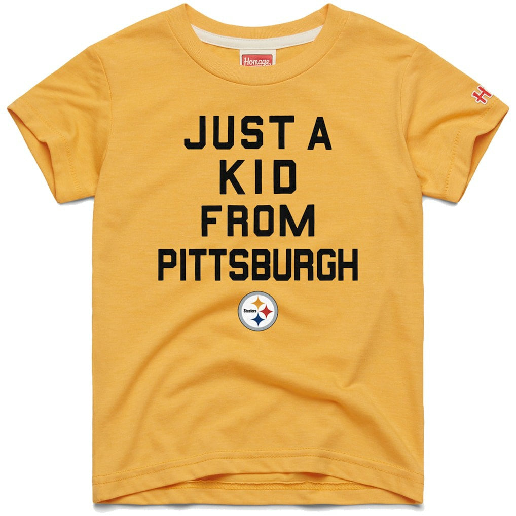 Pittsburgh Steelers Homage Youth Just a Kid Tri-Blend T-Shirt Gold | NFL