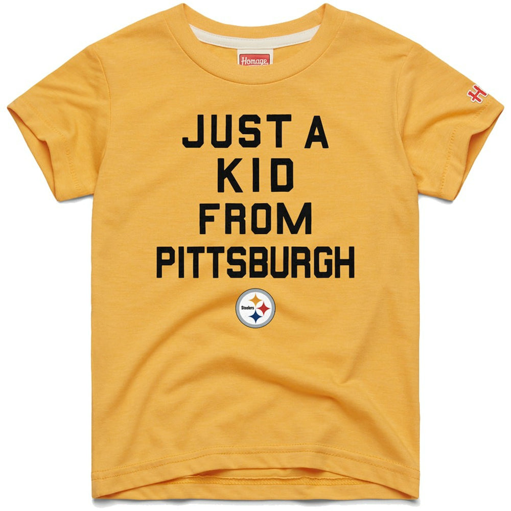 Pittsburgh Steelers Homage Youth Just a Kid Tri-Blend T-Shirt Gold | NFL