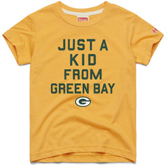 Green Bay Packers Homage Youth Just a Kid Tri-Blend T-Shirt Gold | NFL