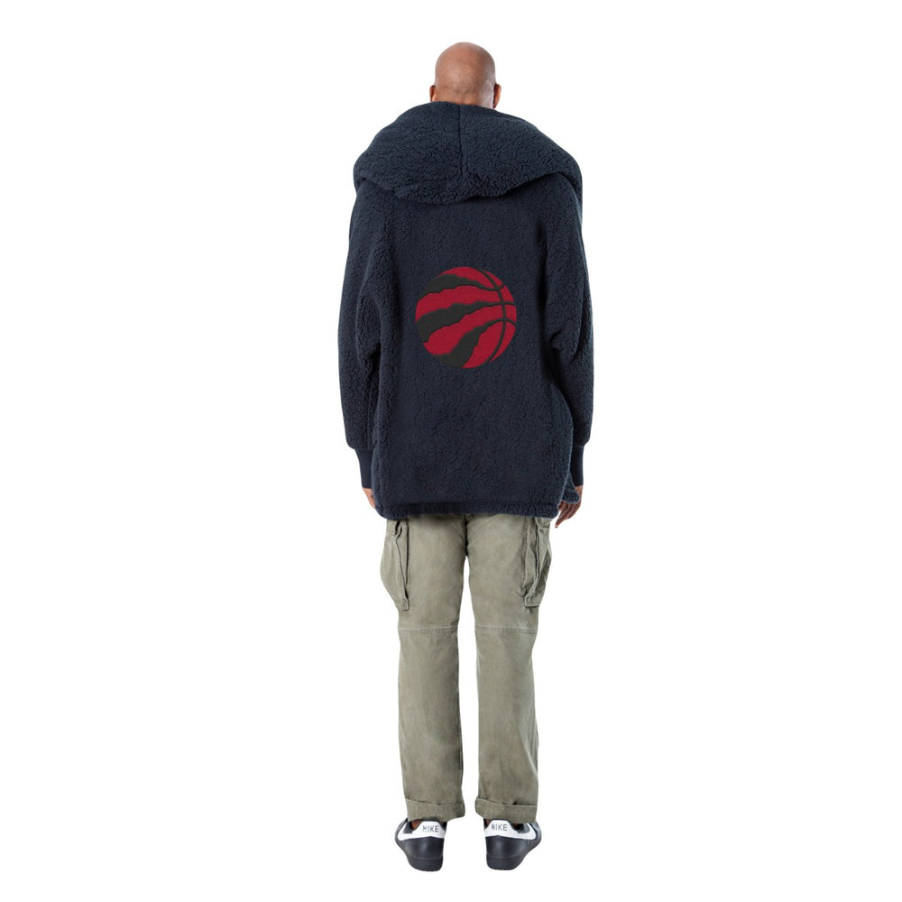 The Best Lounger in the World By Jill Martin Toronto Raptors Unisex Black Oversized Open-Front Hoodie Sweater - NBA