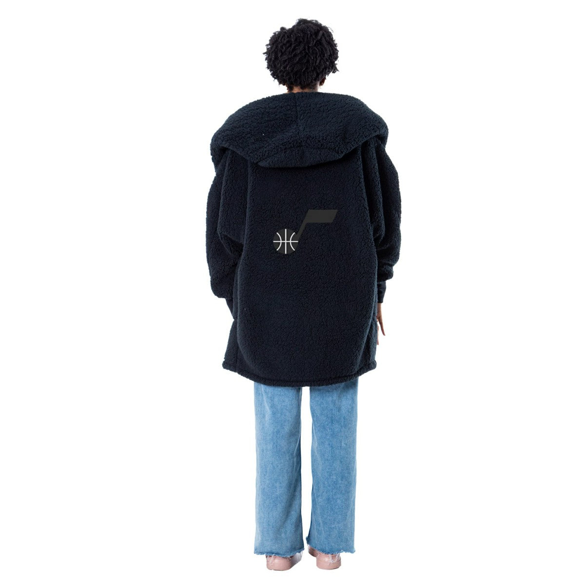 The Best Lounger in the World By Jill Martin Utah Jazz Unisex Black Oversized Open-Front Hoodie Sweater - NBA