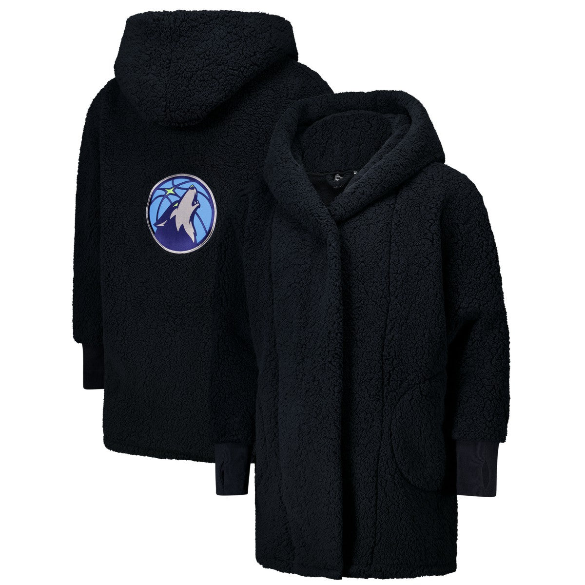 The Best Lounger in the World By Jill Martin Minnesota Timberwolves Unisex Navy Oversized Open-Front Hoodie Sweater - NBA