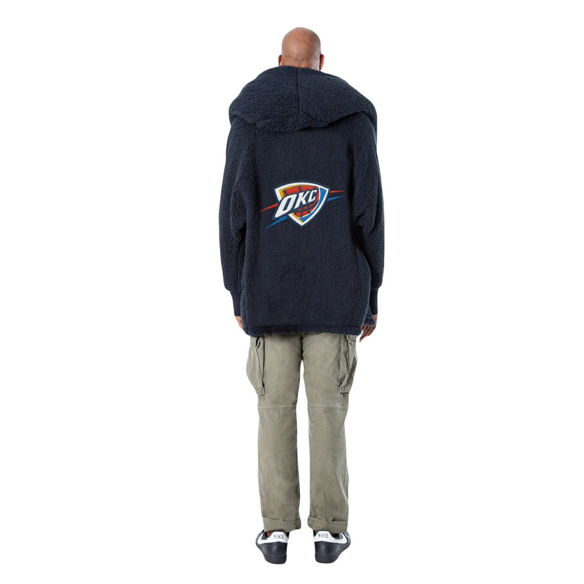 The Best Lounger in the World By Jill Martin Oklahoma City Thunder Unisex Navy Oversized Open-Front Hoodie Sweater - NBA