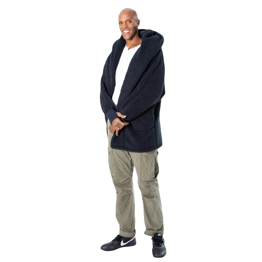 The Best Lounger in the World By Jill Martin Orlando Magic Unisex Black Oversized Open-Front Hoodie Sweater - NBA