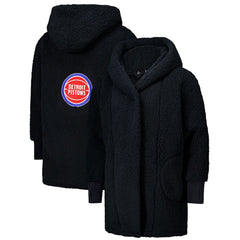 The Best Lounger in the World By Jill Martin Detroit Pistons Unisex Black Oversized Open-Front Hoodie Sweater - NBA