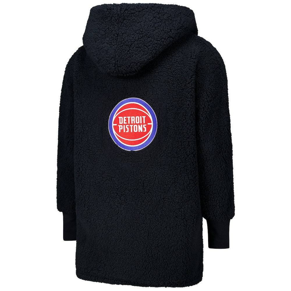 The Best Lounger in the World By Jill Martin Detroit Pistons Unisex Black Oversized Open-Front Hoodie Sweater - NBA