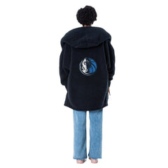 The Best Lounger in the World By Jill Martin Dallas Mavericks Unisex Black Oversized Open-Front Hoodie Sweater - NBA