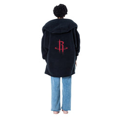 The Best Lounger in the World By Jill Martin Houston Rockets Unisex Black Oversized Open-Front Hoodie Sweater - NBA