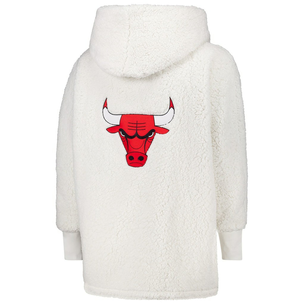The Best Lounger in the World By Jill Martin Chicago Bulls Unisex Cream Oversized Open-Front Hoodie Sweater - NBA