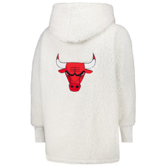 The Best Lounger in the World By Jill Martin Chicago Bulls Unisex Cream Oversized Open-Front Hoodie Sweater - NBA