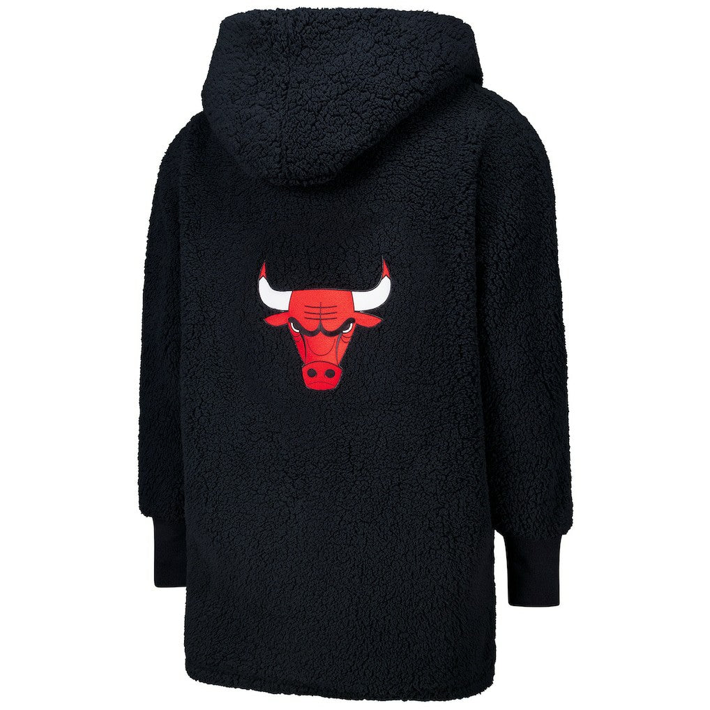 The Best Lounger in the World By Jill Martin Chicago Bulls Unisex Black Oversized Open-Front Hoodie Sweater - NBA