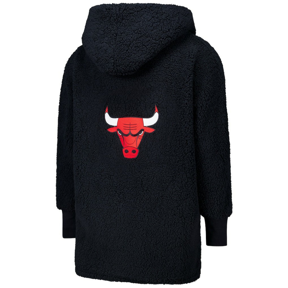 The Best Lounger in the World By Jill Martin Chicago Bulls Unisex Black Oversized Open-Front Hoodie Sweater - NBA