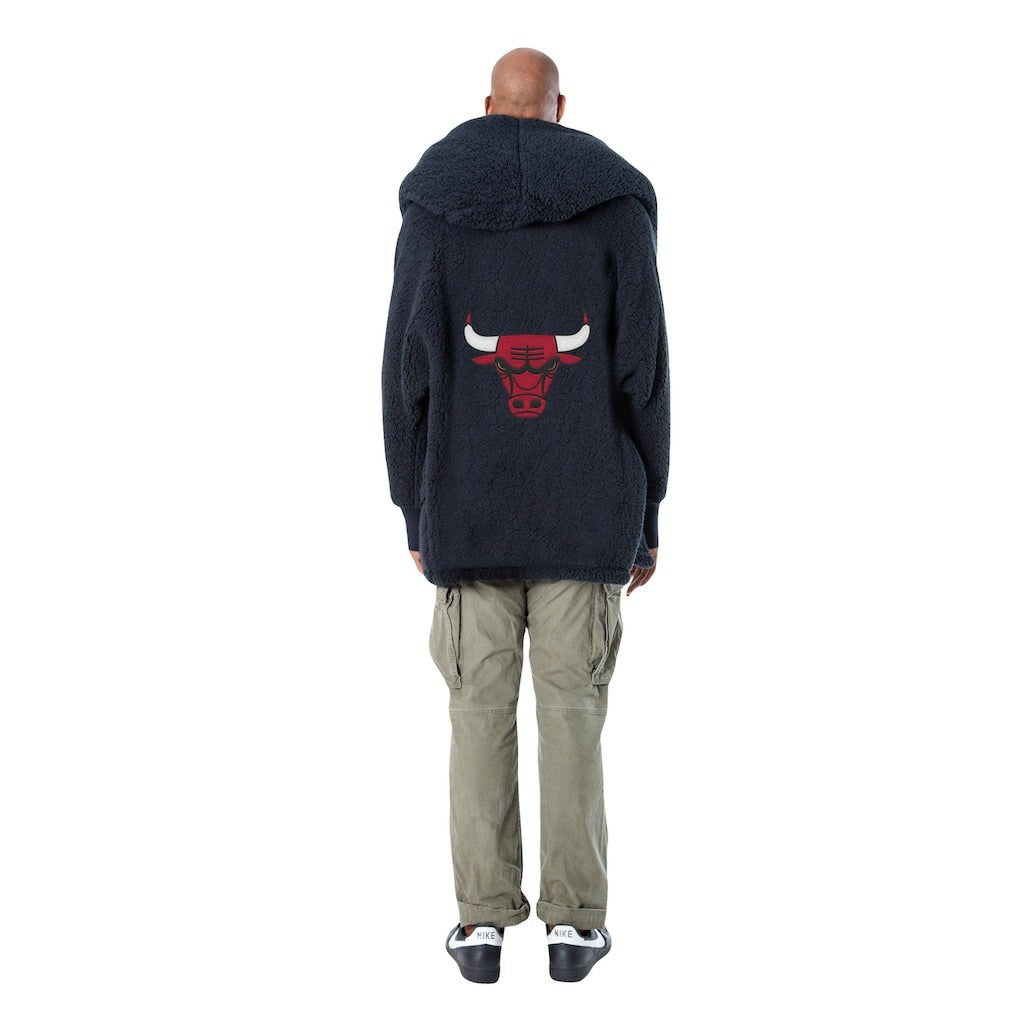 The Best Lounger in the World By Jill Martin Chicago Bulls Unisex Black Oversized Open-Front Hoodie Sweater - NBA