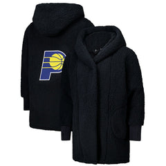 The Best Lounger in the World By Jill Martin Indiana Pacers Unisex Black Oversized Open-Front Hoodie Sweater - NBA