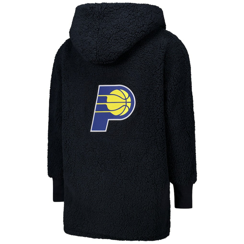 The Best Lounger in the World By Jill Martin Indiana Pacers Unisex Black Oversized Open-Front Hoodie Sweater - NBA