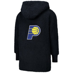 The Best Lounger in the World By Jill Martin Indiana Pacers Unisex Black Oversized Open-Front Hoodie Sweater - NBA