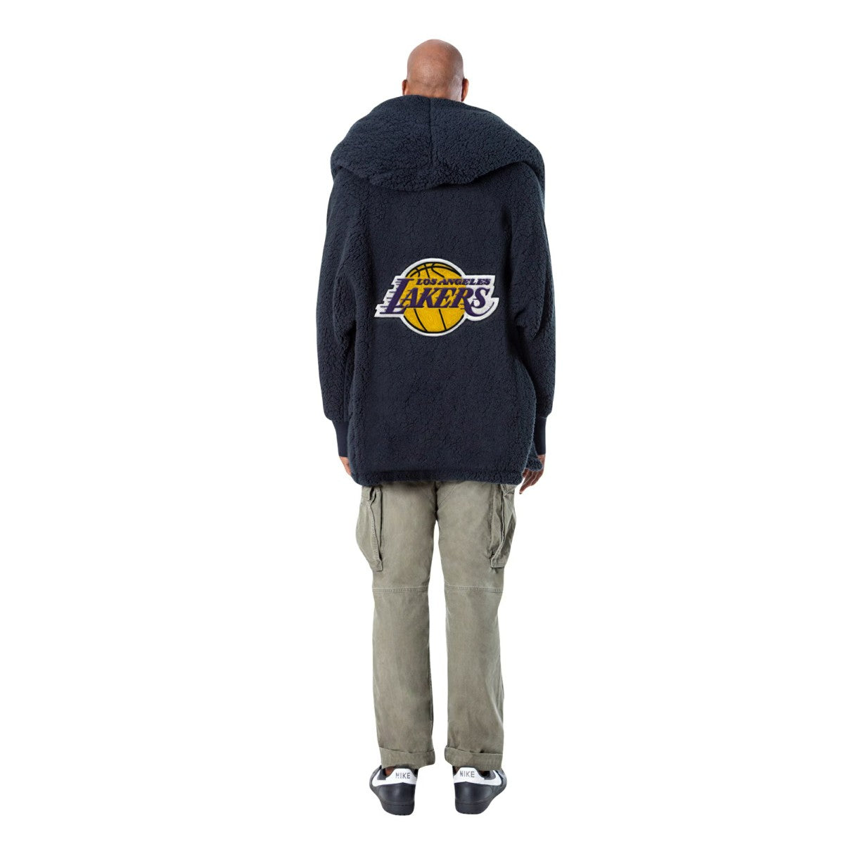 The Best Lounger in the World By Jill Martin Los Angeles Lakers Unisex Black Oversized Open-Front Hoodie Sweater - NBA