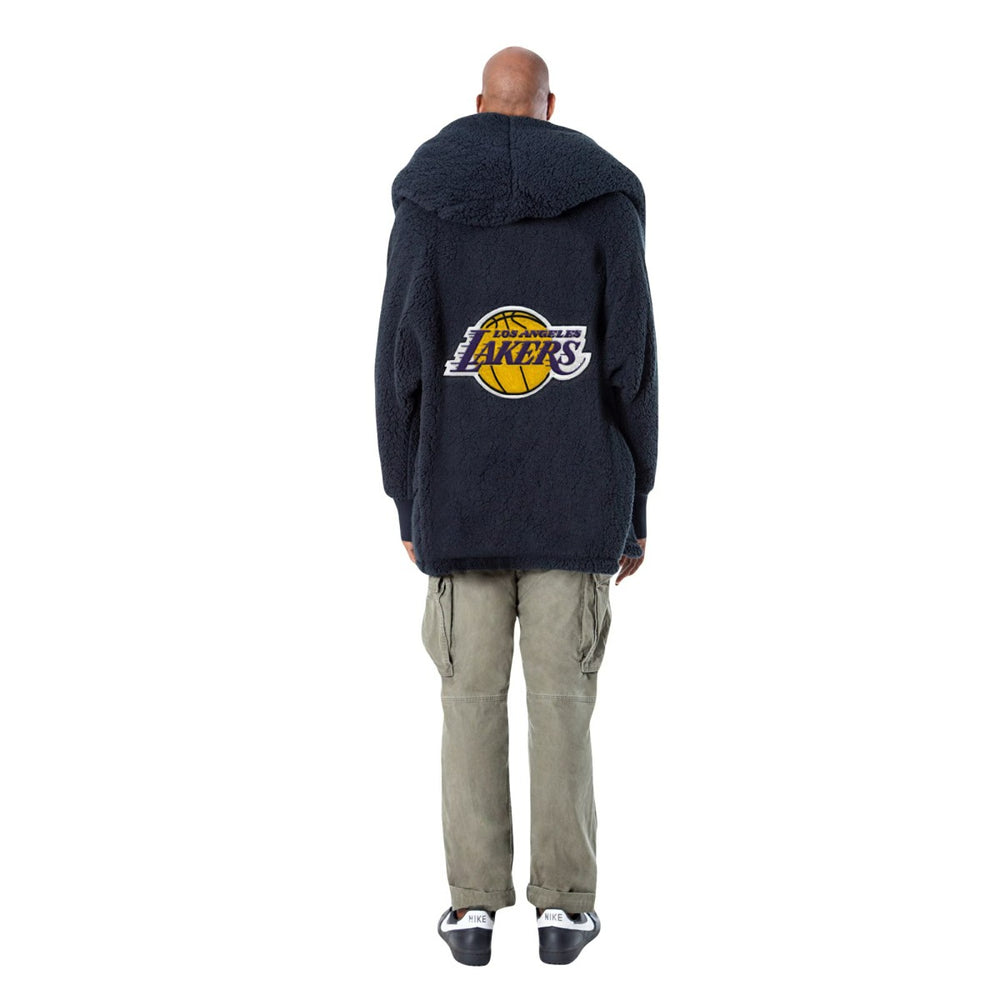 The Best Lounger in the World By Jill Martin Los Angeles Lakers Unisex Black Oversized Open-Front Hoodie Sweater - NBA