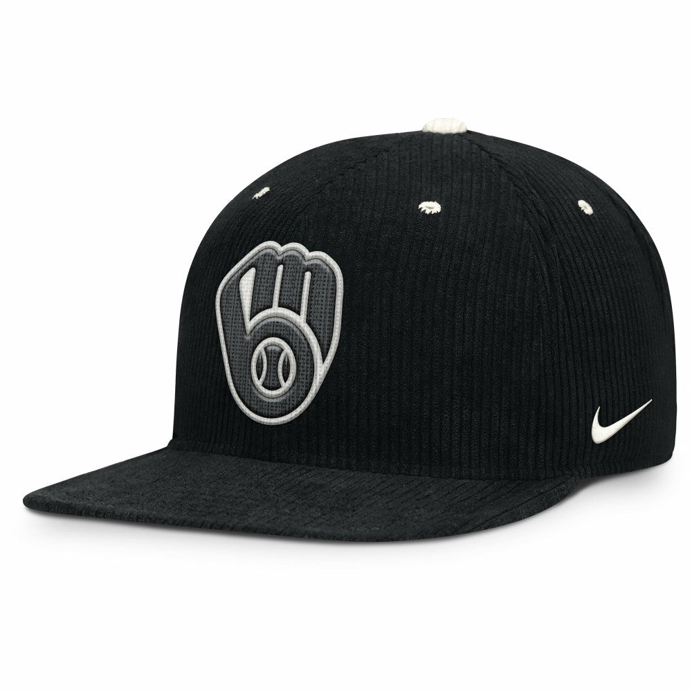 Milwaukee Brewers Nike Pro Corduroy Structured Snapback Hat - MLB