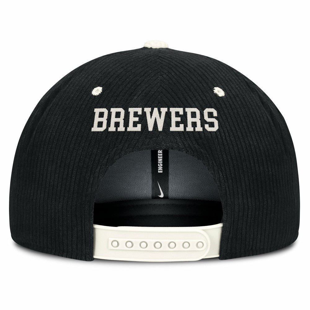 Milwaukee Brewers Nike Pro Corduroy Structured Snapback Hat - MLB