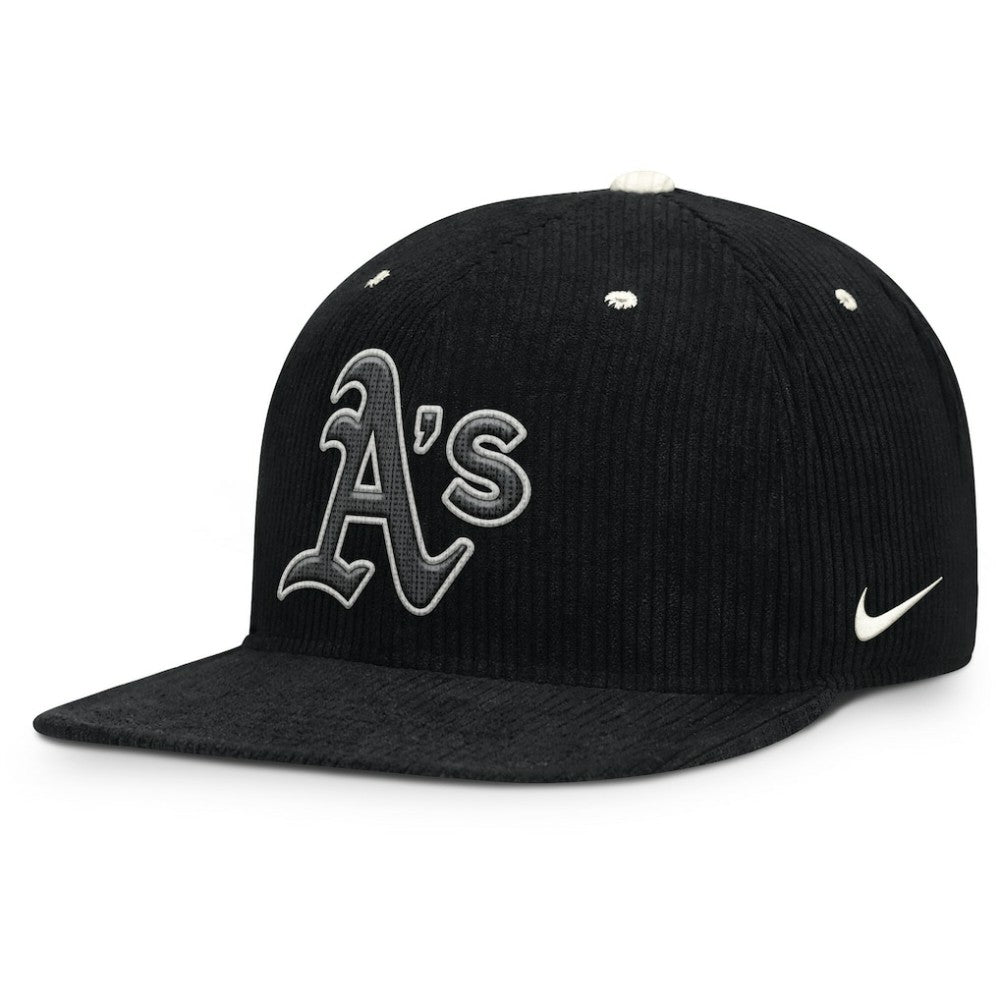 Athletics Nike Pro Corduroy Structured Snapback Hat - MLB
