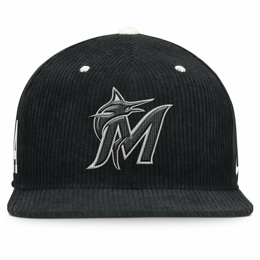 Miami Marlins Nike Pro Corduroy Structured Snapback Hat - MLB