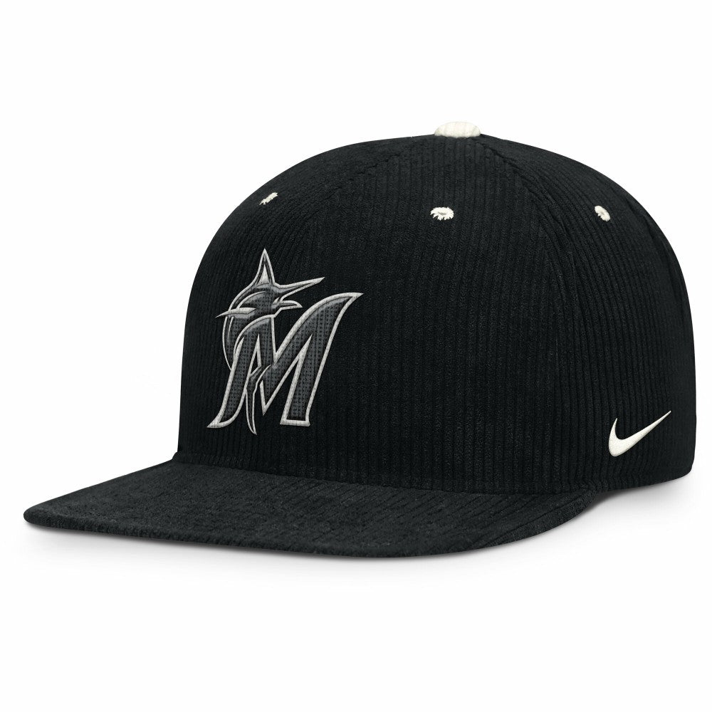 Miami Marlins Nike Pro Corduroy Structured Snapback Hat - MLB