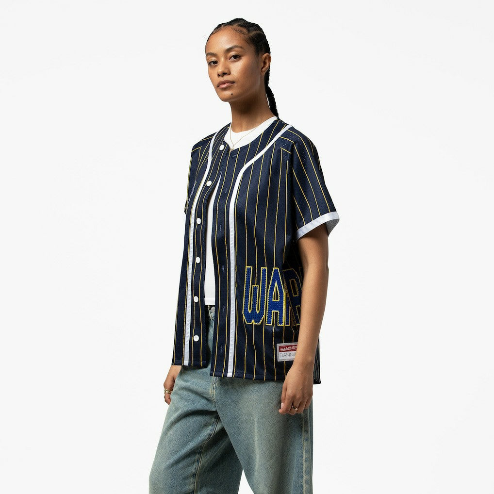 Golden State Warriors x DANNIJO Women's Fashion Baseball Jersey Blue - NBA