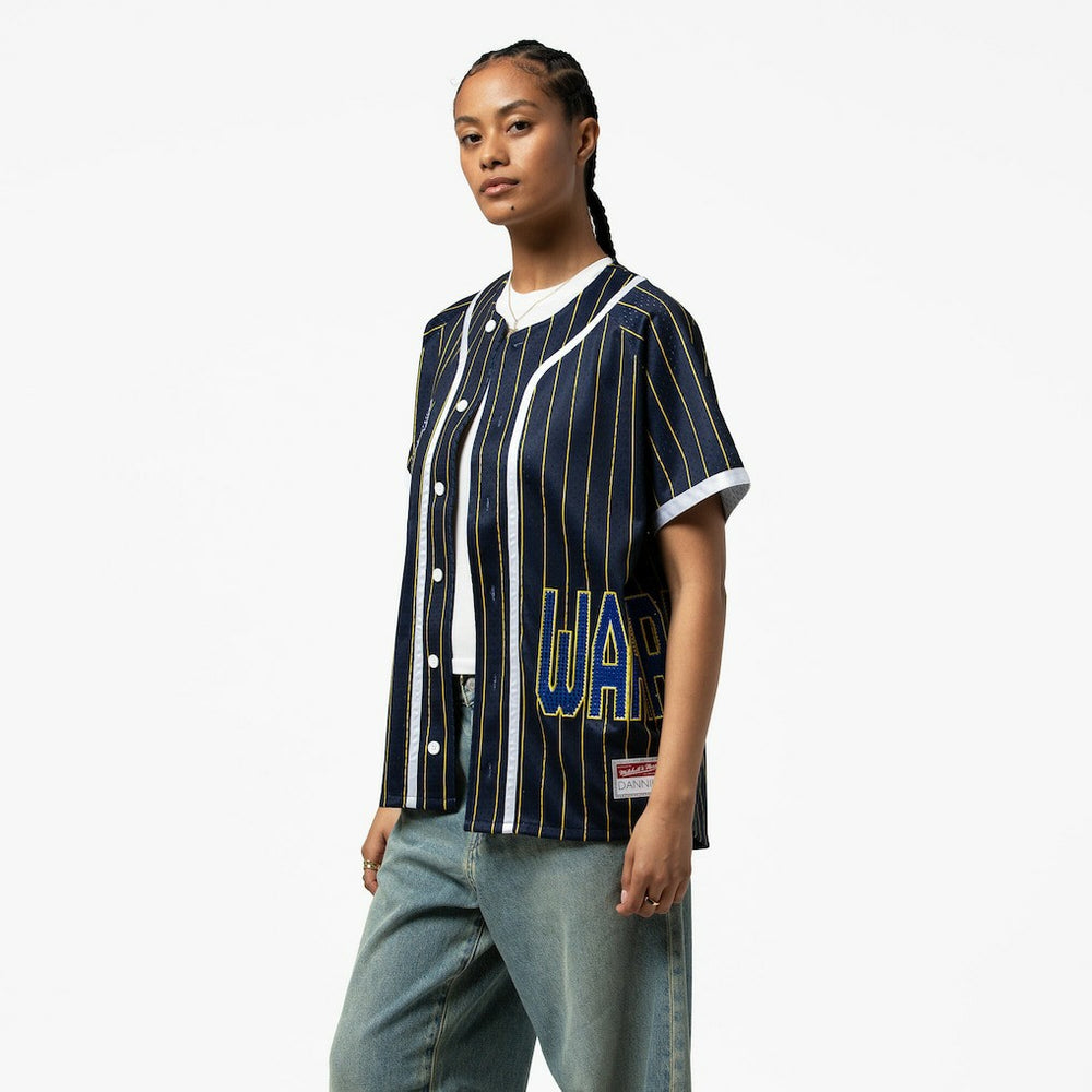 Golden State Warriors x DANNIJO Women's Fashion Baseball Jersey Blue - NBA