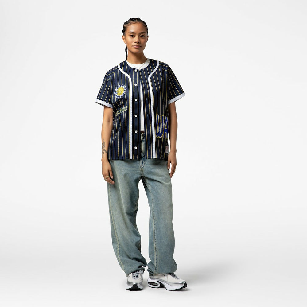 Golden State Warriors x DANNIJO Women's Fashion Baseball Jersey Blue - NBA