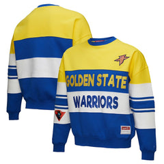 Golden State Warriors x DANNIJO Women's Blocked Pullover Sweatshirt Gold/Royal - NBA