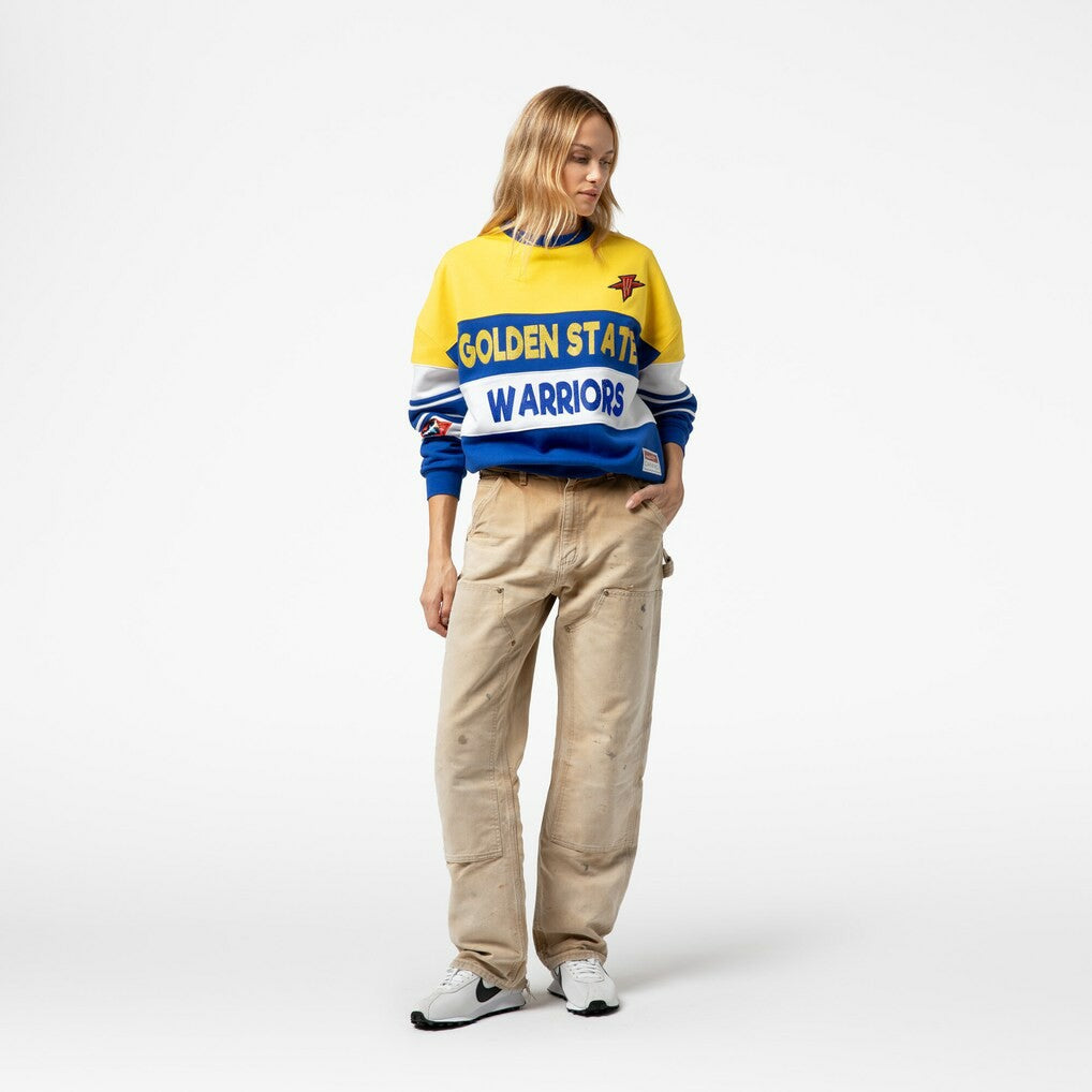 Golden State Warriors x DANNIJO Women's Blocked Pullover Sweatshirt Gold/Royal - NBA