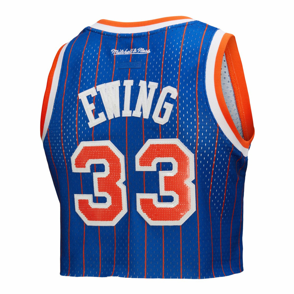Patrick Ewing New York Knicks x DANNIJO Women's Fashion Cropped Basketball Jersey Royal - NBA