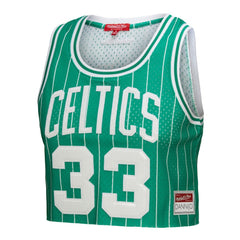 Larry Bird Boston Celtics x DANNIJO Women's Fashion Cropped Basketball Jersey Kelly Green - NBA