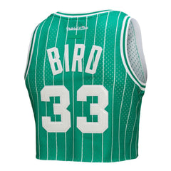 Larry Bird Boston Celtics x DANNIJO Women's Fashion Cropped Basketball Jersey Kelly Green - NBA
