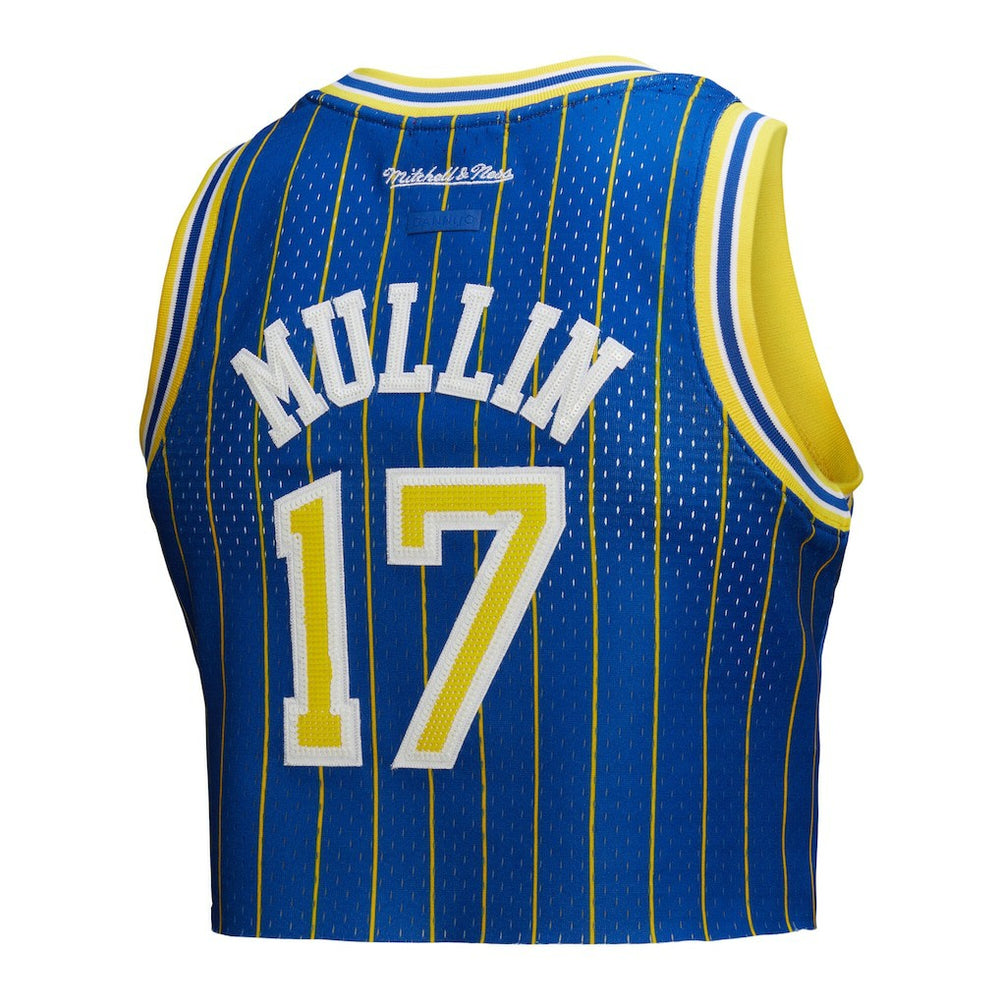 Chris Mullin Golden State Warriors x DANNIJO Women's Fashion Cropped Basketball Jersey Royal - NBA