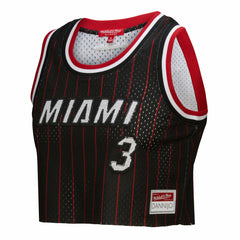 Dwyane Wade Miami Heat x DANNIJO Women's Fashion Cropped Basketball Jersey Black - NBA