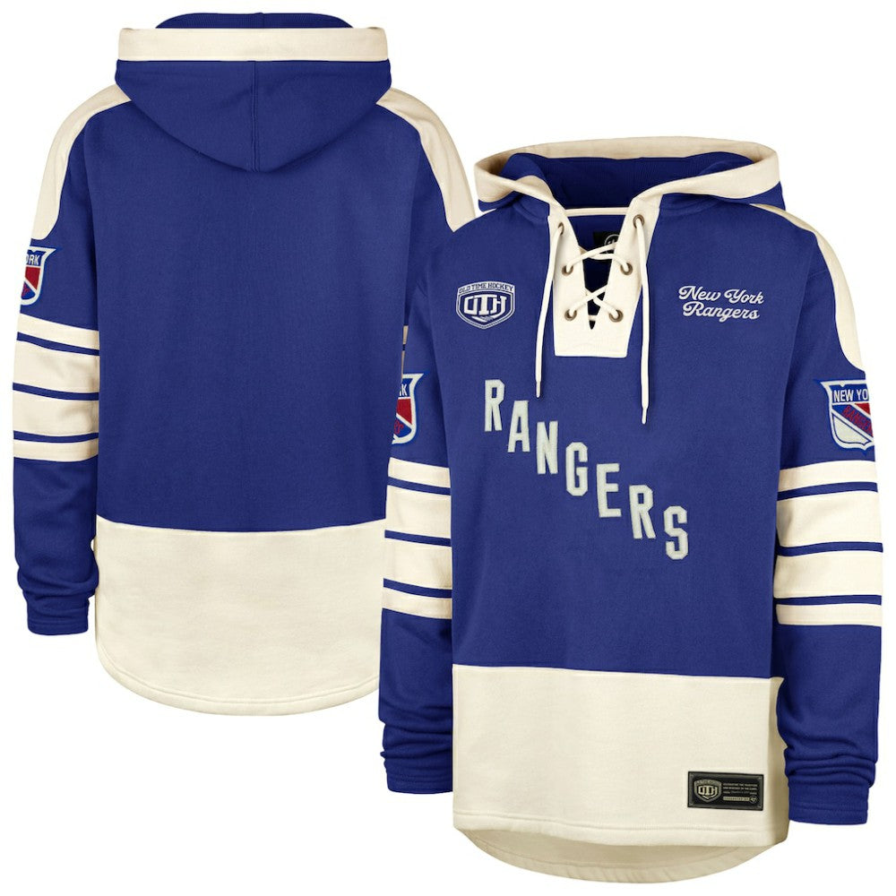 New York Rangers '47 Blue Line Heritage Lacer Pullover Hoodie - Blue - NHL