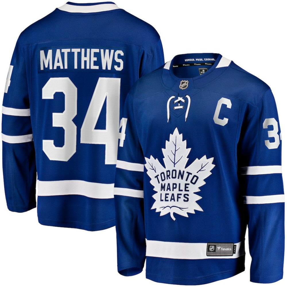 Auston Matthews Toronto Maple Leafs Fanatics Captain Patch Home Breakaway Player Jersey - Blue - NHL