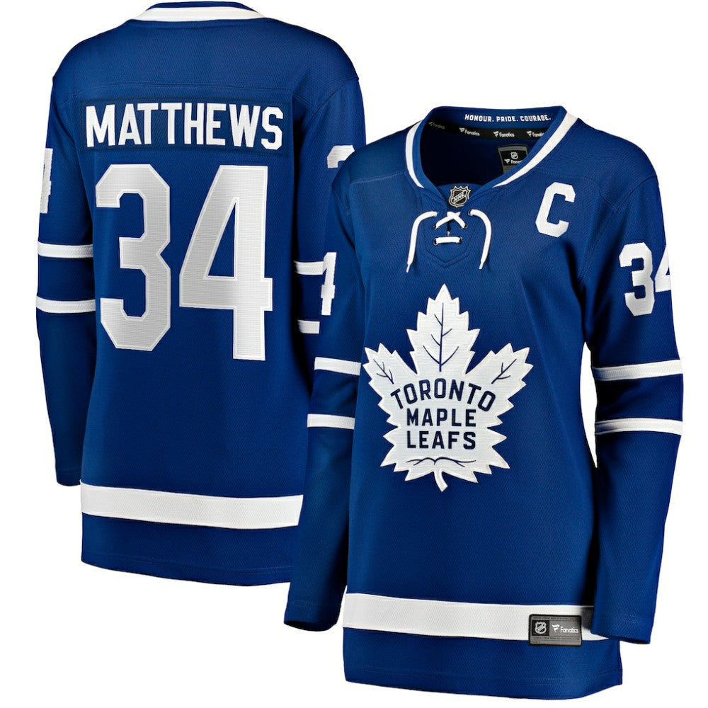 Auston Matthews Toronto Maple Leafs Fanatics Women's Captain Patch Home Breakaway Player Jersey - Blue - NHL