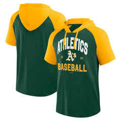 Athletics Logo Athletic Prime Raglan Short Sleeve Hoodie T-Shirt - MLB