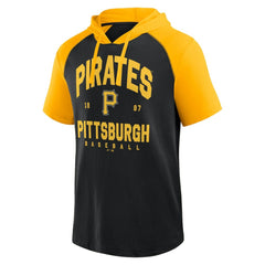 Pittsburgh Pirates Logo Athletic Prime Raglan Short Sleeve Hoodie T-Shirt - MLB