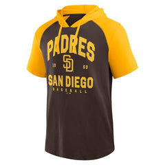 San Diego Padres Logo Athletic Prime Raglan Short Sleeve Hoodie T-Shirt - MLB