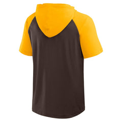 San Diego Padres Logo Athletic Prime Raglan Short Sleeve Hoodie T-Shirt - MLB